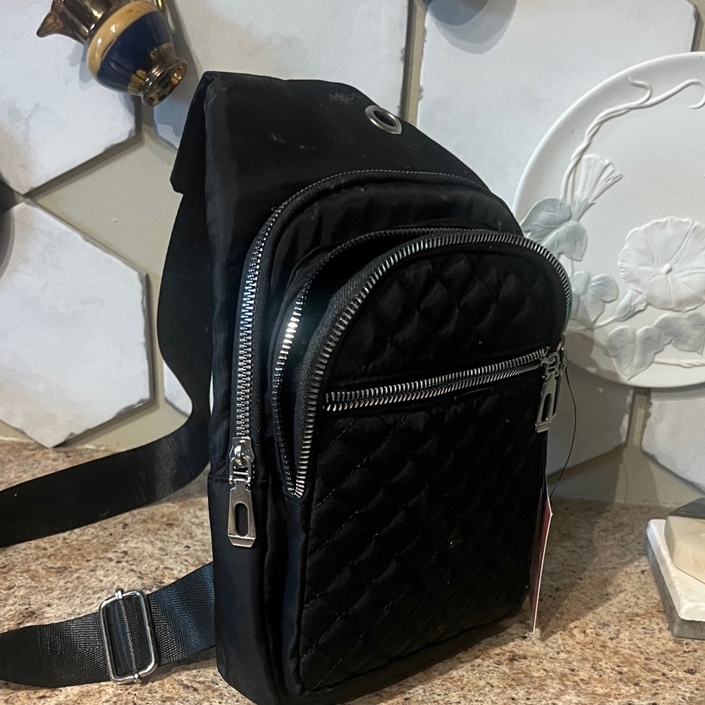Black Quilted Men's Backpack